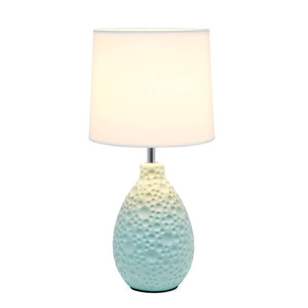 Simple Designs Textured Stucco Ceramic Oval Table Lamp - image 