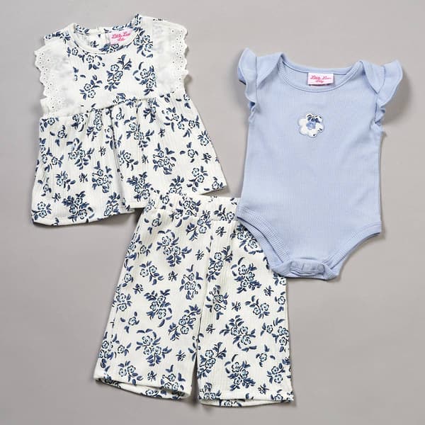 Baby Girl &#40;NB-9M&#41; Little Lass&#174; 3pc. Floral Top & Culotte Set