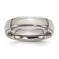 Mens Endless Affection&#40;tm&#41; Titanium Ridged Edge Brushed Wedding Band - image 1