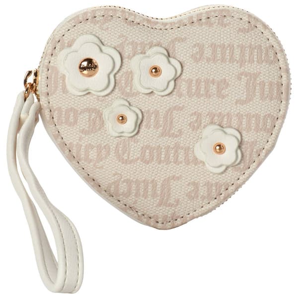 Womens Juicy Couture Juicy Bouquet Heart Zip Around Wristlet - image 