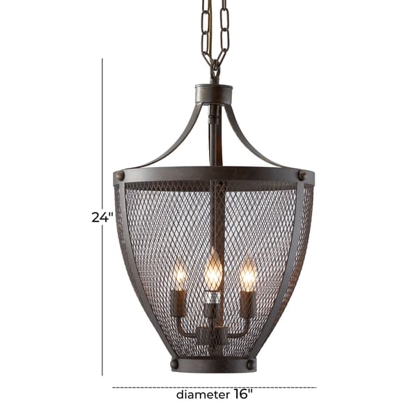 9th & Pike&#174; Brown Iron Vintage Caged Chandelier