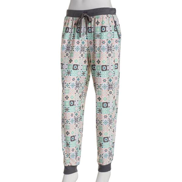 Plus Size MUK LUKS&#40;R&#41; Patchwork Cloud Knit Jogger Pajama Pants - image 