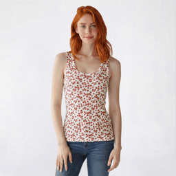 Juniors Wallflower Leah Floral Scoop Neck Tank Top