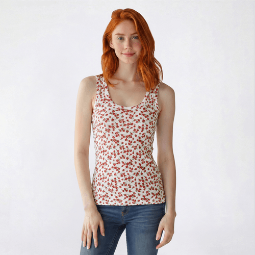 Juniors Wallflower Leah Floral Scoop Neck Tank Top - image 