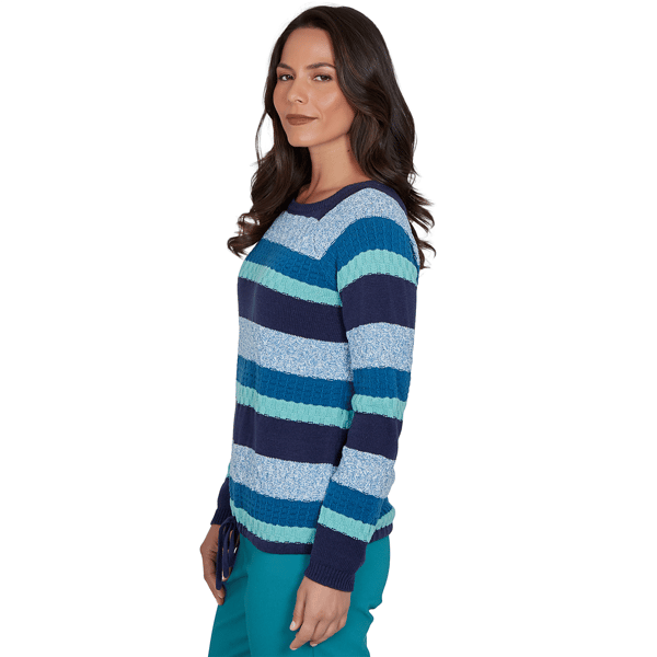 Womens Hearts of Palm Autumn Breeze Long Sleeve Tie Hem Sweater