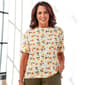 Womens Hasting & Smith Elbow Sleeve Boat Neck Sunflower Tee - image 1