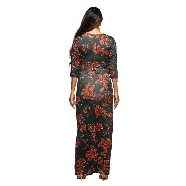 Plus Size 24/7 Comfort Apparel Floral Maternity Maxi Dress