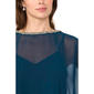 Womens MSK Pleated Evening Gown with Embellished Chiffon Overlay - image 5