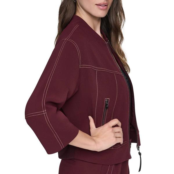 Womens DKNY Contrast Stitch Bomber Jacket
