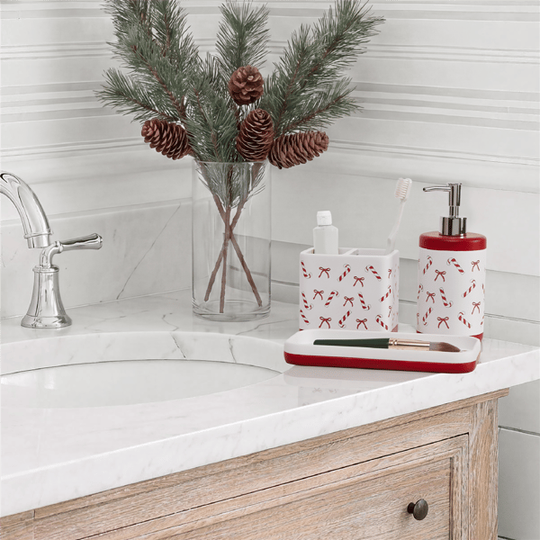 Avanti Candy Canes 3pc. Bath Accessory Set