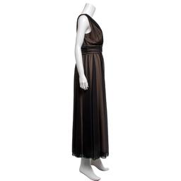 Petite Connected Apparel Surplice Neck Ruched Waist Evening Gown