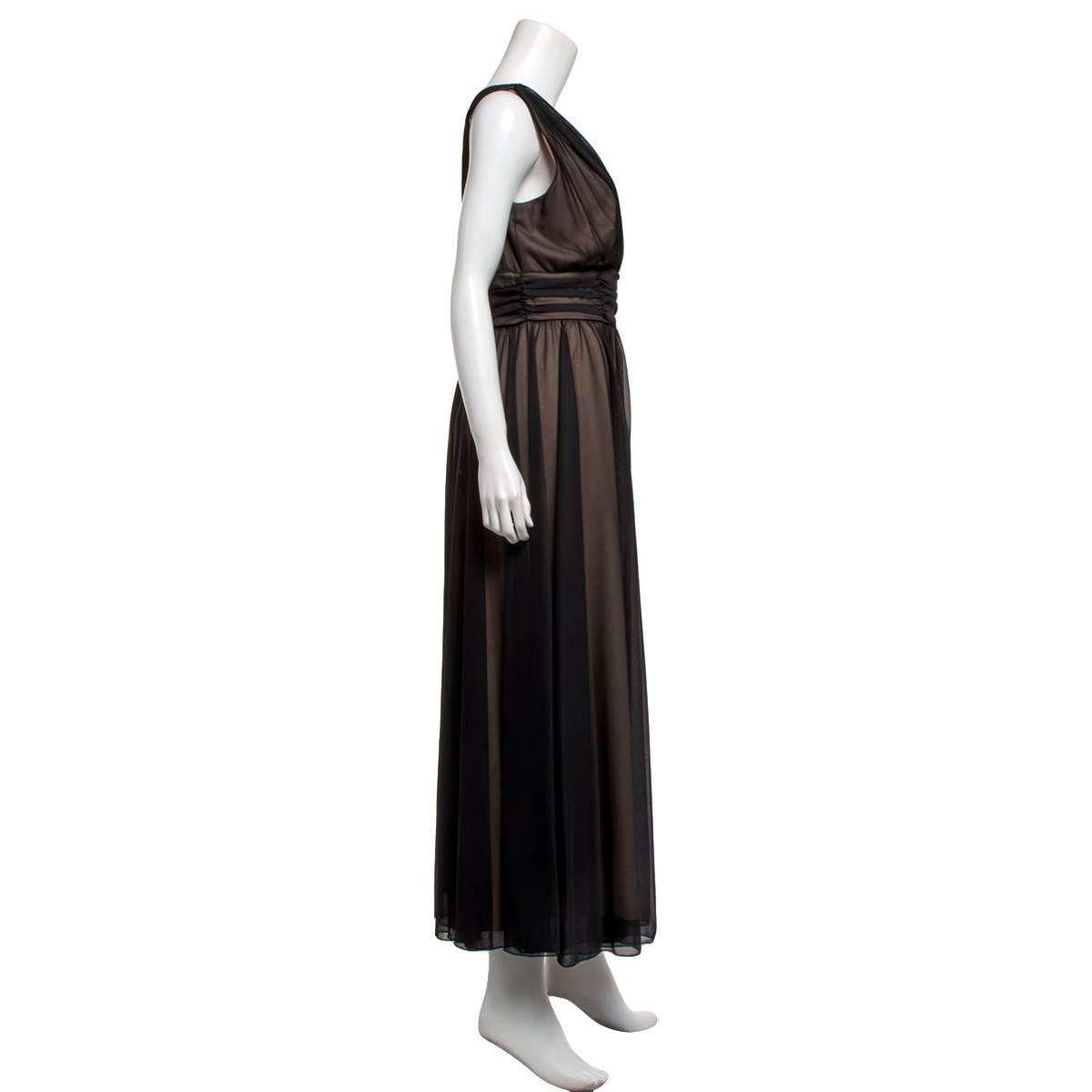 Petite Connected Apparel Surplice Neck Ruched Waist Evening Gown