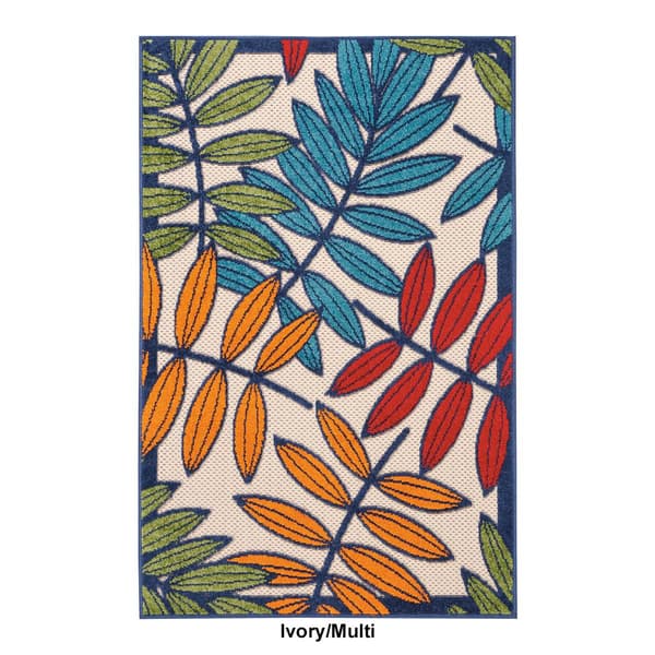 Nourison Aloha Large Leaf Print Indoor/Outdoor Area Rug