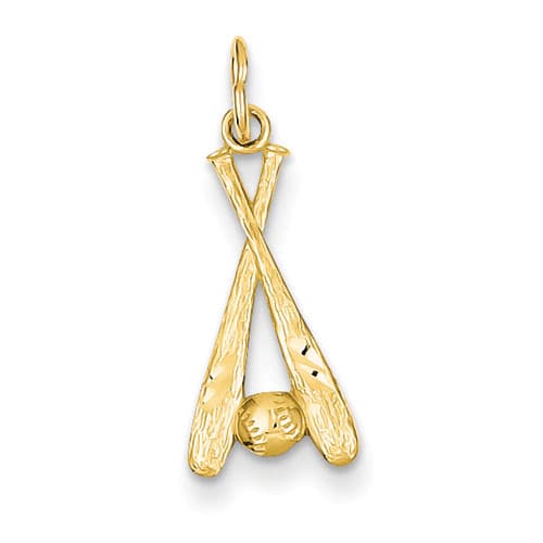 Gold Classics(tm) 14k. Baseball Bats & Ball Charm - image 