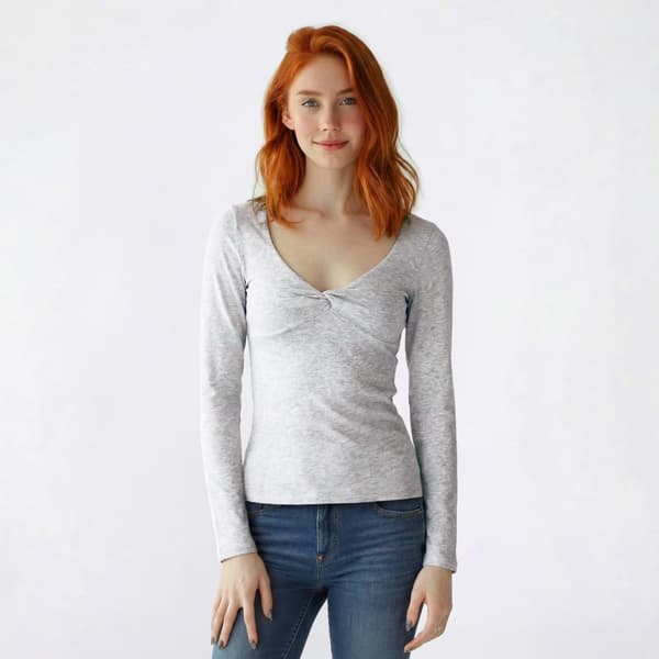Juniors Madden Girl Long Sleeve Jersey Twist Front Tee