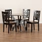 Baxton Studio Wanda 2-Tone Dark/Walnut Brown Wood 5pc. Dining Set - image 8