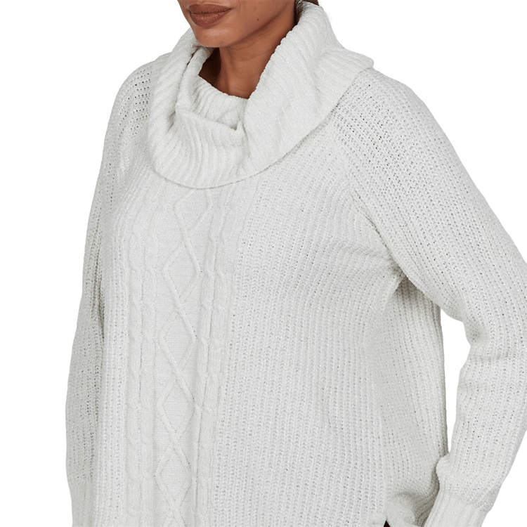 Petite Hearts of Palm Silver Linings Turtleneck Sweater
