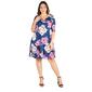 Plus Size 24/7 Comfort Apparel Knee Length Floral A-Line Dress - image 1