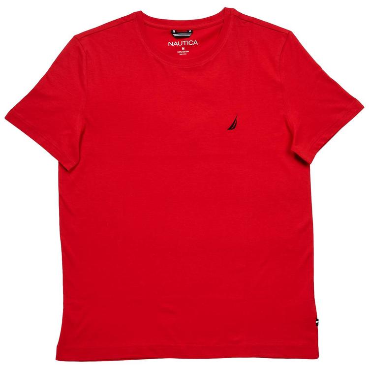 Mens Nautica Ribbed Crew Neck Short Sleeve Tee