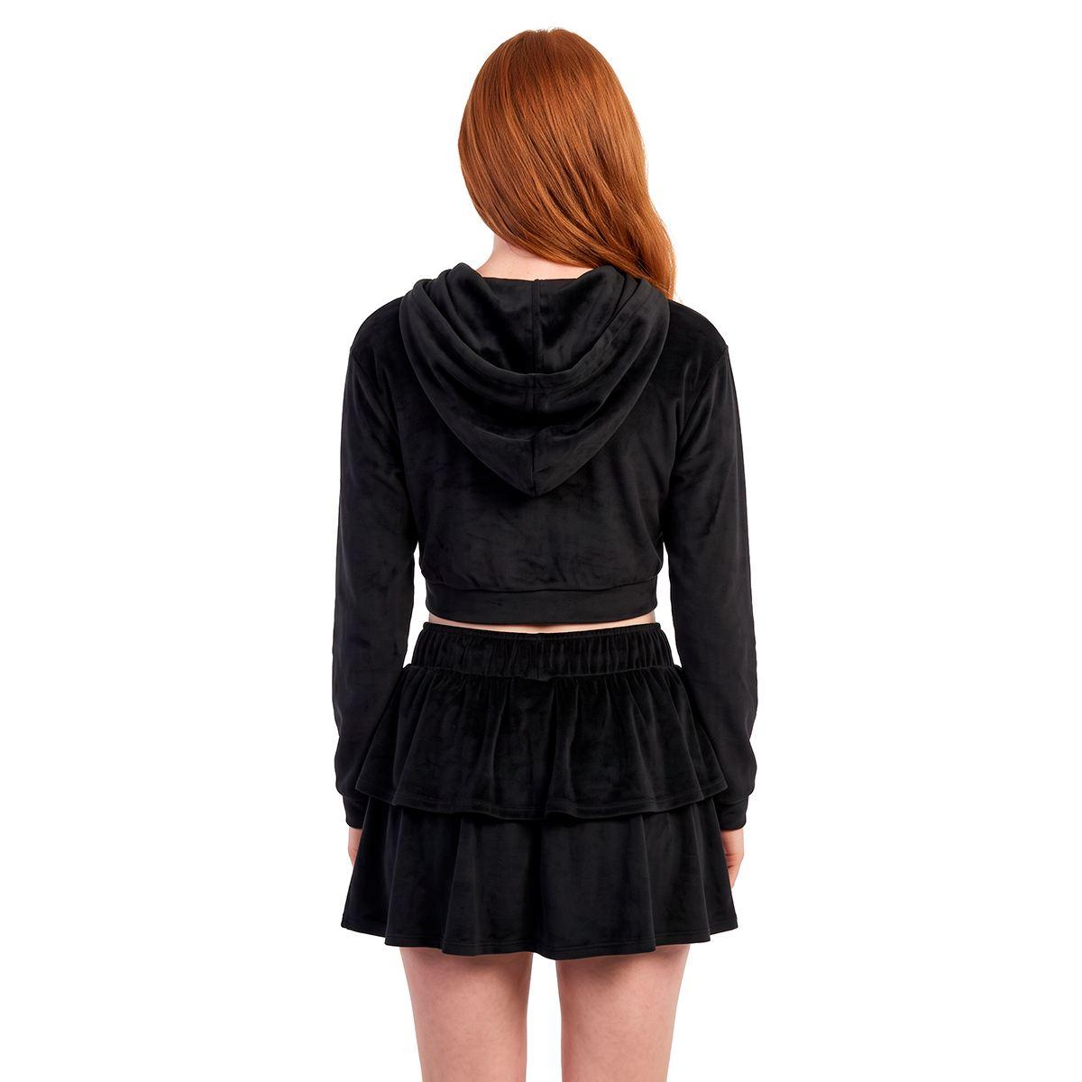Juniors Derek Heart Velour Zip Hoodie & Mini Skirt Set