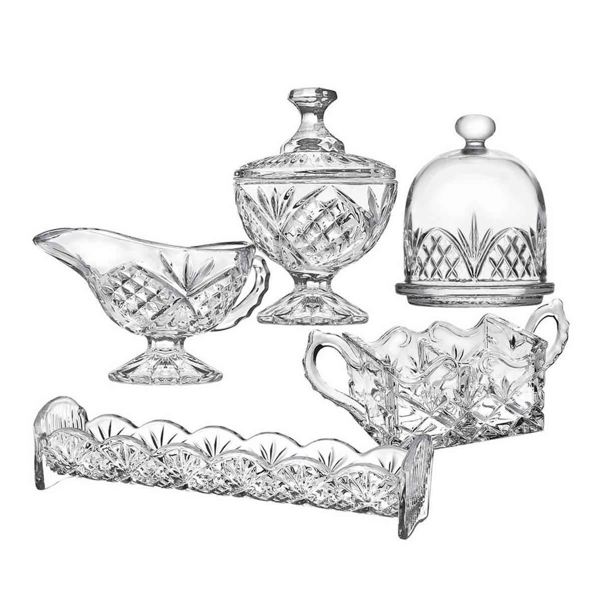 Godinger Dublin Crystal 5pc. Host & Server Set