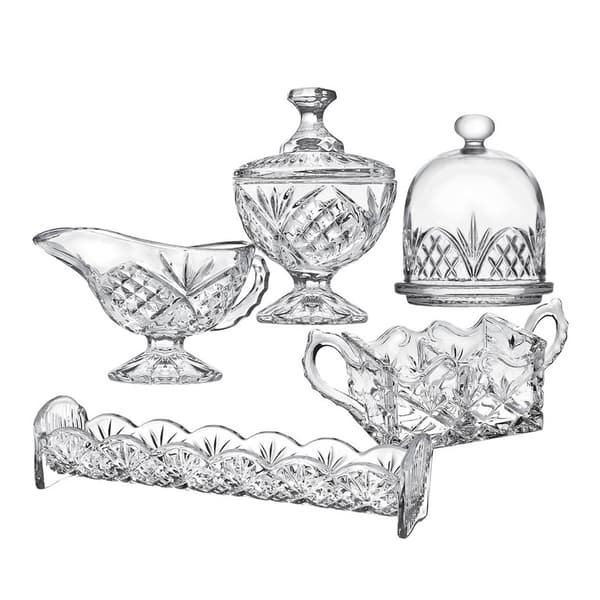 Godinger Dublin Crystal 5pc. Host & Server Set - image 