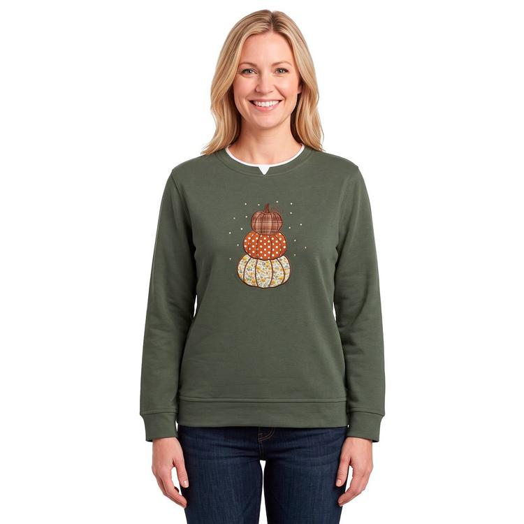 Plus Size Hasting & Smith Pumpkin Stack Fleece Sweatshirt