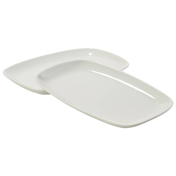 Home Essentials Set of 2 12in. Porcelain Rectangle Tray - image 
