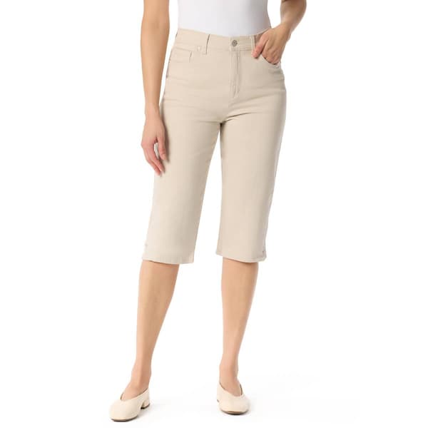 Petite Gloria Vanderbilt Amanda Solid Split Hem Capris