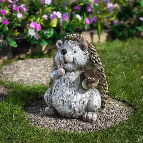 Northlight Seasonal Hedgehog w/ Mushroom Garden Statue - image 