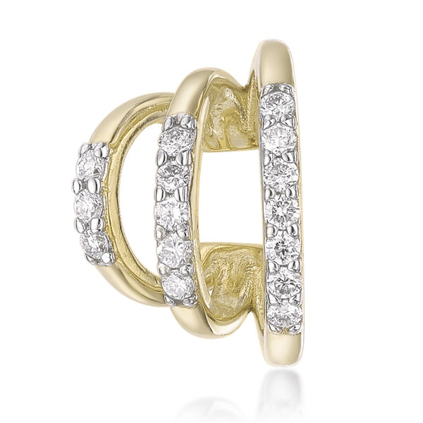 Brilliant Grown Gold-Plated 1/6ctw. Lab-Grown Diamond Ear Cuff - image 