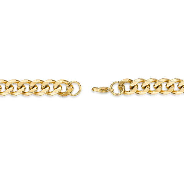 Mens Lynx Gold-Tone Ion Plated Curb Chain Necklace & Bracelet Set