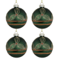 Northlight 4ct. Holly Berry Green Christmas Glass Ball Ornaments - image 5