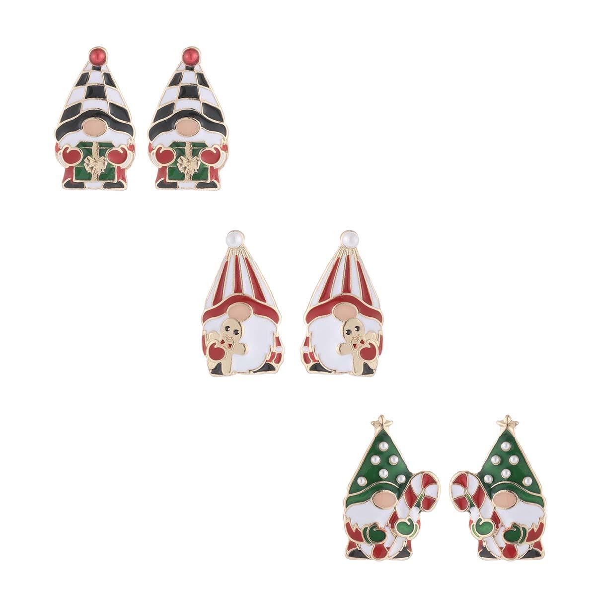 Christmas Gnome Trio Earring Set