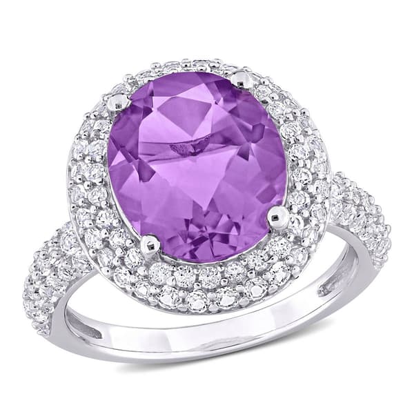 Sophia B 5 1/3ctw. Amethyst & White Topaz Gemstone Ring - image 