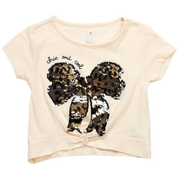 Girls (4-6x) Star Ride® Bow/Cherry Flip Sequin Top