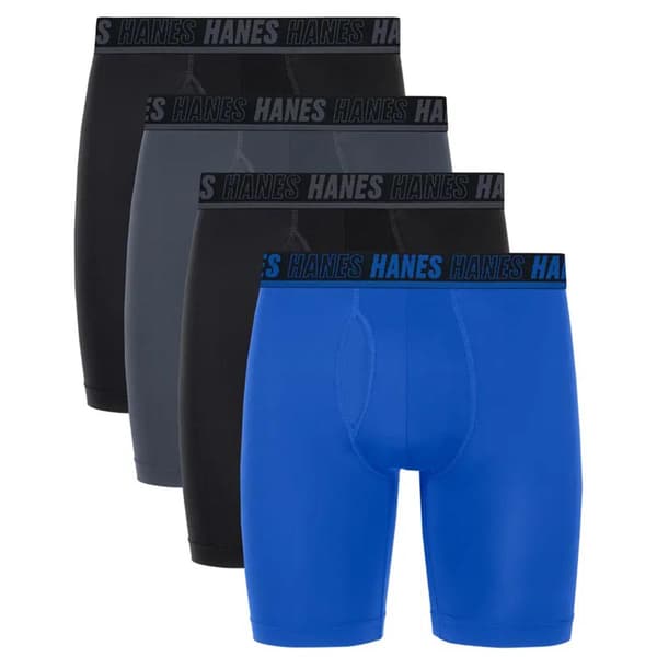 Mens 4pk. Hanes&#40;R&#41; Moves Long Leg Boxer Briefs - image 