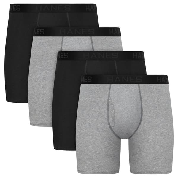 Mens Hanes Ultimate® Core 4pk. Boxer Briefs - Black/Grey