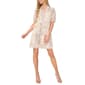 Womens Cece Short Sleeve Print Chiffon Babydoll Dress-Egret - image 1