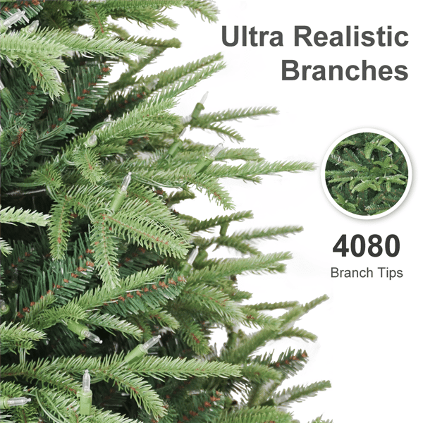 Puleo International 6.5ft. Pre-Lit LED Fraser Fir Christmas Tree