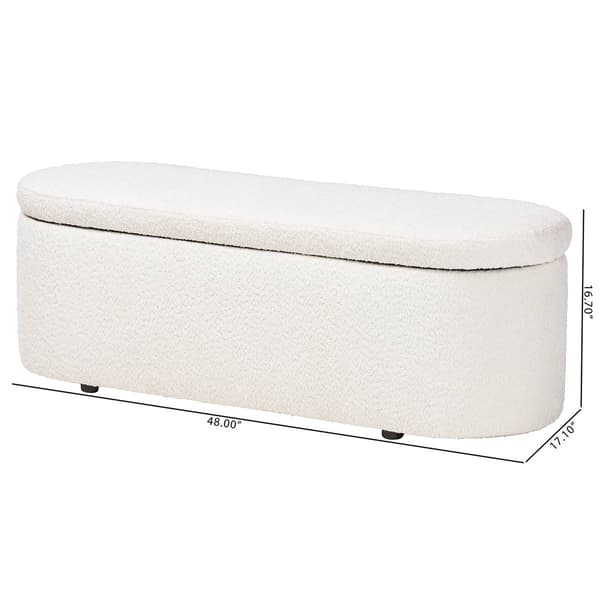 Baxton Studio Lavina Modern Teddy-Bear Fabric Storage Bench