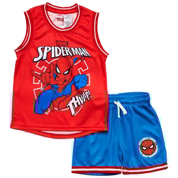 Boys &#40;4-7&#41; Spider-Man 2pc. Muscle Shirt & Shorts Set - Red/Blue - image 