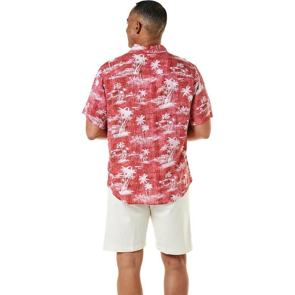 Mens Joe Marlin Palm Trees Button Down Shirt - Drunken Watermelon