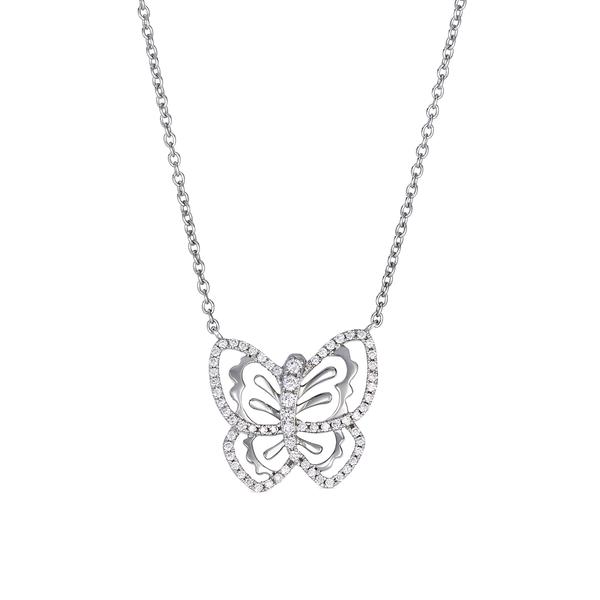 Le Vian(R) Vanilla Diamonds(R) Vanilla Gold(R) Open Butterfly Pendant - image 