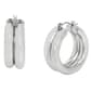 Steve Madden Rhodium Chubby Double Hoop Earrings - image 1