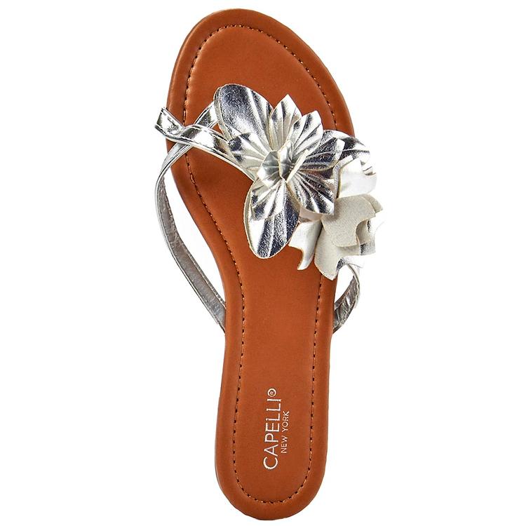 Womens Capelli New York 3D Floral Flip Flops