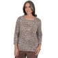 Womens Alfred Dunner Luxe Be A Lady Ribbed Leopard Blouse - image 1
