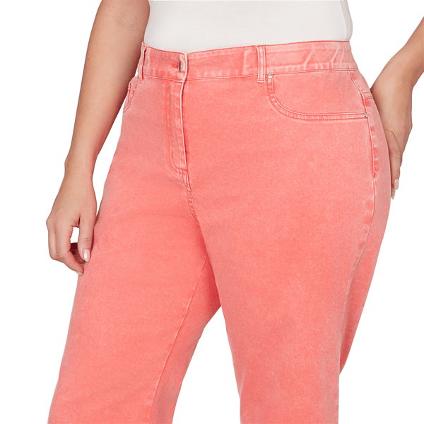 Plus Size Ruby Rd. Set Sail Sunwashed Cuffed Straight Leg Jeans
