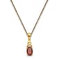 14kt. Yellow Gold Oval Garnet Diamond Necklace - image 1