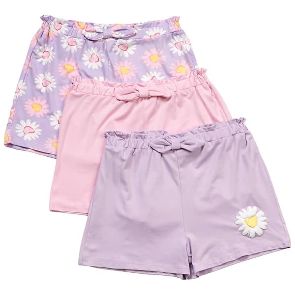 Girls (7-12) BTween(R) 3pk. Daisy Paper Bag Shorts